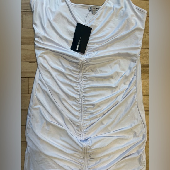 FashionNova Shanghai Ruched V-Neck Spaghetti Strap Dress White Sz1X - Picture 10 of 12